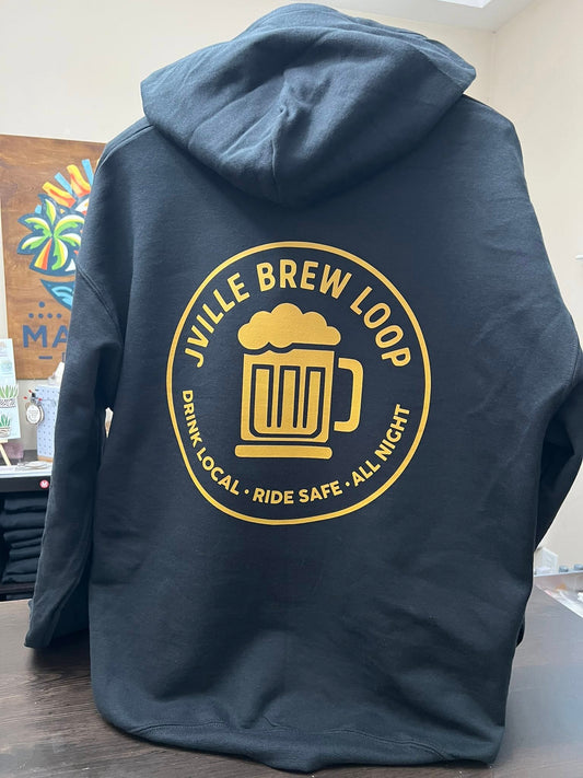 Jville Brew Loop official hoodie front - Jacksonville craft beer merchandise