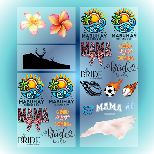 DTF Transfer Select Your Size - Custom heat transfer ready to press on t-shirts hoodies tote bags - Mabuhay Designs Jacksonville NC